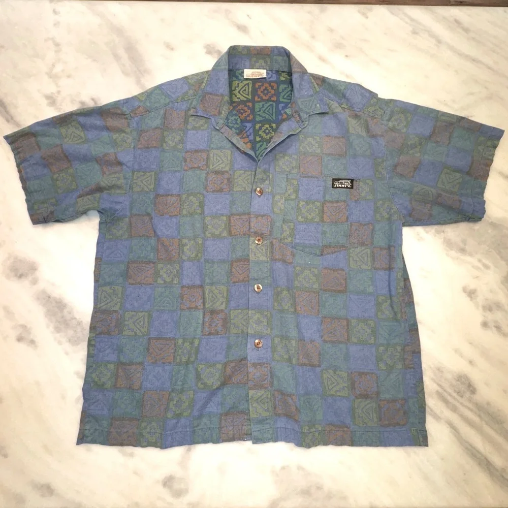 Vintage JIMMYZ Men’s Button Down Surf Shirt 1984 Made in the USA Sz XL - Picture 1 of 7